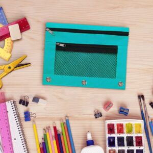 JLFNYA School Supplies Under $1! 3 Ring Pencil Pouch Clearance! Clear Pencil Pouch with Mesh Zipper,Multi-Color Clear Pencil Case,Cosmetic Bag Cute Pencil Case - Image 92