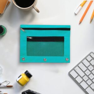 JLFNYA School Supplies Under $1! 3 Ring Pencil Pouch Clearance! Clear Pencil Pouch with Mesh Zipper,Multi-Color Clear Pencil Case,Cosmetic Bag Cute Pencil Case - Image 93