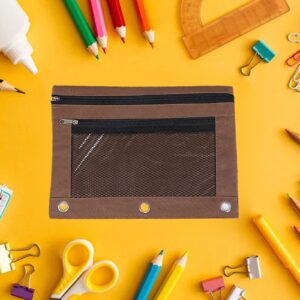 JLFNYA School Supplies Under $1! 3 Ring Pencil Pouch Clearance! Clear Pencil Pouch with Mesh Zipper,Multi-Color Clear Pencil Case,Cosmetic Bag Cute Pencil Case - Image 98