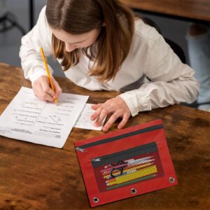 JLFNYA School Supplies Under $1! 3 Ring Pencil Pouch Clearance! Clear Pencil Pouch with Mesh Zipper,Multi-Color Clear Pencil Case,Cosmetic Bag Cute Pencil Case - Image 103