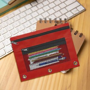 JLFNYA School Supplies Under $1! 3 Ring Pencil Pouch Clearance! Clear Pencil Pouch with Mesh Zipper,Multi-Color Clear Pencil Case,Cosmetic Bag Cute Pencil Case - Image 104