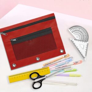 JLFNYA School Supplies Under $1! 3 Ring Pencil Pouch Clearance! Clear Pencil Pouch with Mesh Zipper,Multi-Color Clear Pencil Case,Cosmetic Bag Cute Pencil Case - Image 105