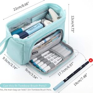 Ameitech Pencil Case,Large Capacity Pencil Pouch Handheld Pen Bag for School Teen Girl Boy,Blue - Image 5