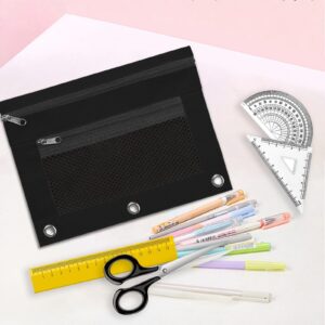 JLFNYA School Supplies Under $1! 3 Ring Pencil Pouch Clearance! Clear Pencil Pouch with Mesh Zipper,Multi-Color Clear Pencil Case,Cosmetic Bag Cute Pencil Case - Image 108