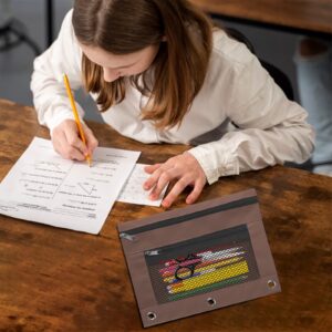 JLFNYA School Supplies Under $1! 3 Ring Pencil Pouch Clearance! Clear Pencil Pouch with Mesh Zipper,Multi-Color Clear Pencil Case,Cosmetic Bag Cute Pencil Case - Image 124