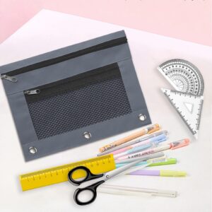 JLFNYA School Supplies Under $1! 3 Ring Pencil Pouch Clearance! Clear Pencil Pouch with Mesh Zipper,Multi-Color Clear Pencil Case,Cosmetic Bag Cute Pencil Case - Image 128