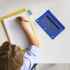 JLFNYA School Supplies Under $1! 3 Ring Pencil Pouch Clearance! Clear Pencil Pouch with Mesh Zipper,Multi-Color Clear Pencil Case,Cosmetic Bag Cute Pencil Case - Image 135