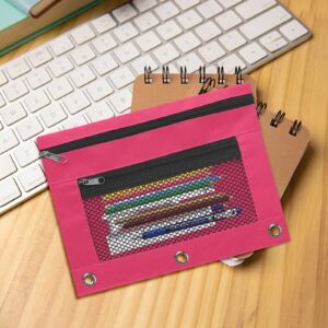 JLFNYA School Supplies Under $1! 3 Ring Pencil Pouch Clearance! Clear Pencil Pouch with Mesh Zipper,Multi-Color Clear Pencil Case,Cosmetic Bag Cute Pencil Case - Image 151