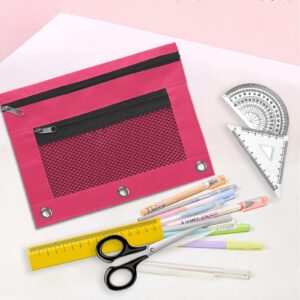 JLFNYA School Supplies Under $1! 3 Ring Pencil Pouch Clearance! Clear Pencil Pouch with Mesh Zipper,Multi-Color Clear Pencil Case,Cosmetic Bag Cute Pencil Case - Image 153