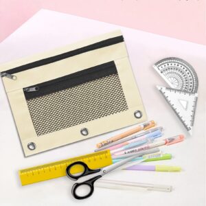 JLFNYA School Supplies Under $1! 3 Ring Pencil Pouch Clearance! Clear Pencil Pouch with Mesh Zipper,Multi-Color Clear Pencil Case,Cosmetic Bag Cute Pencil Case - Image 156