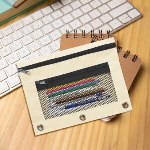 JLFNYA School Supplies Under $1! 3 Ring Pencil Pouch Clearance! Clear Pencil Pouch with Mesh Zipper,Multi-Color Clear Pencil Case,Cosmetic Bag Cute Pencil Case - Image 158