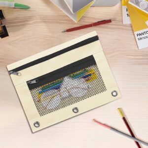 JLFNYA School Supplies Under $1! 3 Ring Pencil Pouch Clearance! Clear Pencil Pouch with Mesh Zipper,Multi-Color Clear Pencil Case,Cosmetic Bag Cute Pencil Case - Image 160