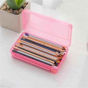 GFHFHITJ Plastic Pencil Box Large Capacity Pencil Boxes Clear Boxes with Snap-Tight Lid Stackable Design And Stylish Office Supplies Storage Organizer Box - Image 26