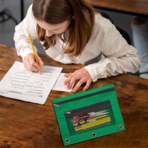 JLFNYA School Supplies Under $1! 3 Ring Pencil Pouch Clearance! Clear Pencil Pouch with Mesh Zipper,Multi-Color Clear Pencil Case,Cosmetic Bag Cute Pencil Case - Image 170