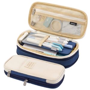 Hajmiiikey Canvas Pencil Cases,Dark Blue - Image 1