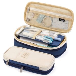 Hajmiiikey Canvas Pencil Cases,Dark Blue - Image 2
