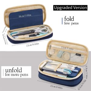 Hajmiiikey Canvas Pencil Cases,Dark Blue - Image 4