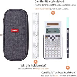 Jeexi Large Capacity Colored Canvas Pencil Case - Storage Pouch Marker Pen Big Stationery Case Simple Great Bag Holder for Middle High School Office College Student Unisex Adult Teen Gift (Gray) - Image 3