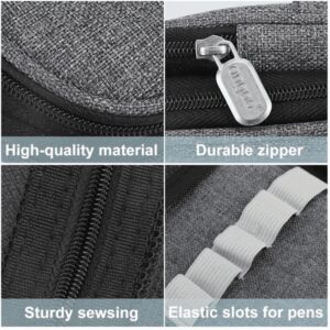 Jeexi Large Capacity Colored Canvas Pencil Case - Storage Pouch Marker Pen Big Stationery Case Simple Great Bag Holder for Middle High School Office College Student Unisex Adult Teen Gift (Gray) - Image 7