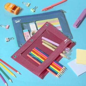 Mr. Pen- Pencil Pouch, 2 Pack, Pencil Pouches, Pencil Pouch for 3 Ring Binder Pencil Pouch, Pencil Cases, Flat Pencil Case for Binder Pouch - Image 2