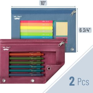 Mr. Pen- Pencil Pouch, 2 Pack, Pencil Pouches, Pencil Pouch for 3 Ring Binder Pencil Pouch, Pencil Cases, Flat Pencil Case for Binder Pouch - Image 4