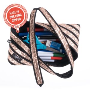 ZIPIT Metallic Large Pencil Case for Girls, Large Capacity Pencil Pouch, Case for Elementary School & Middle School (Silver-Rainbow) - Image 8