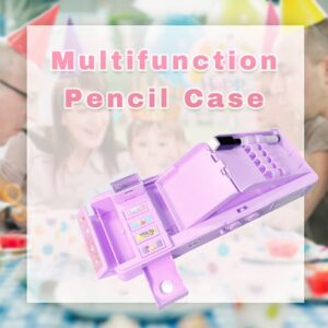 Ristpal Pop up Multi Function Pencil Case l(6-12), Cute Cartoon Pencil Box with Sharpener, Schedule, Whiteboard(Purple) - Image 5