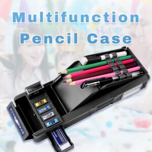 Ristpal Pop up Multi Function Pencil Case l(6-12), Cute Cartoon Pencil Box with Sharpener, Schedule, Whiteboard(Purple) - Image 10