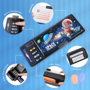 Ristpal Pop up Multi Function Pencil Case l(6-12), Cute Cartoon Pencil Box with Sharpener, Schedule, Whiteboard(Purple) - Image 12