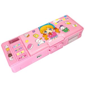 Ristpal Pop up Multi Function Pencil Case l(6-12), Cute Cartoon Pencil Box with Sharpener, Schedule, Whiteboard(Purple) - Image 21
