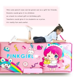 Ristpal Pop up Multi Function Pencil Case l(6-12), Cute Cartoon Pencil Box with Sharpener, Schedule, Whiteboard(Purple) - Image 26