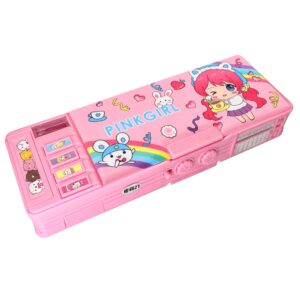 Ristpal Pop up Multi Function Pencil Case l(6-12), Cute Cartoon Pencil Box with Sharpener, Schedule, Whiteboard(Purple) - Image 28