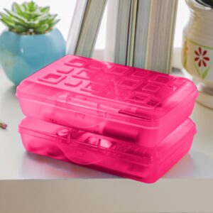 Sterilite Small Pencil Box Plastic, Neon Pink - Image 5