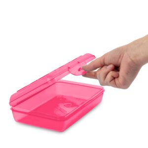 Sterilite Small Pencil Box Plastic, Neon Pink - Image 8