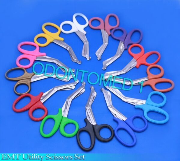 3 Pcs(Green&Teal&Neon Orange)Utility Bandage Trauma Emt Shears Scissors 7.25”
