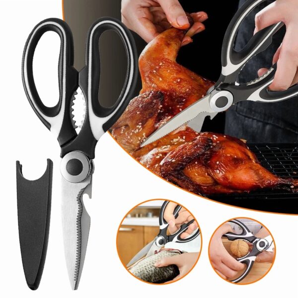 8″ Kitchen Scissors Poultry Shears All Purpose Heavy Duty- Sharp Stainless Steel