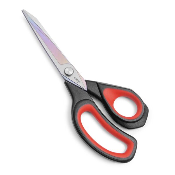 LIVINGO Heavy Duty Fabric Scissors Titanium, 8.5″, Red & Black
