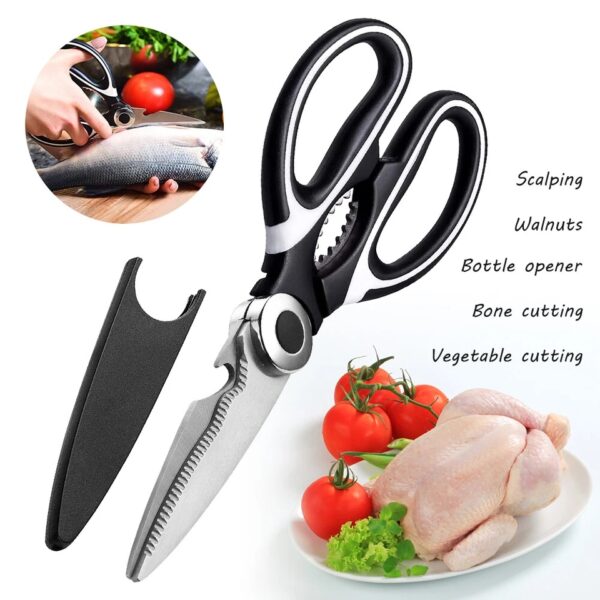 Kitchen Scissors Heavy Duty Stainless Steel Sharp Shears Household Multi Purpose