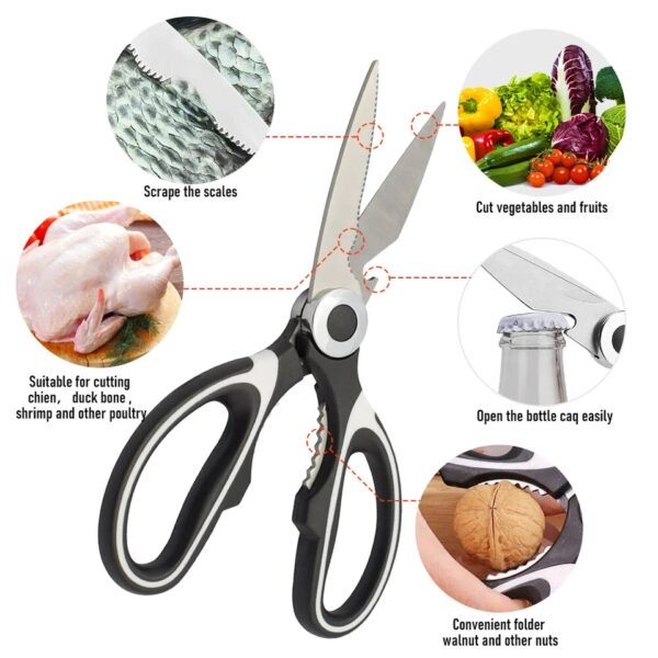 Kitchen Scissors Heavy Duty Stainless Steel Sharp Shears Household Multi Purpose
