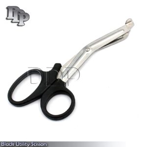 Black Utility Scissors 5.5″ Multi-Purpose Diy Ems Emt Universal Shears Tools