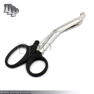 Black Utility Scissors 5.5″ Multi-Purpose Diy Ems Emt Universal Shears Tools