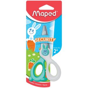 Maped Kidicut Safety Scissors Blunt Tip Green/White Handle Pack of 12 (MAP037800-12)