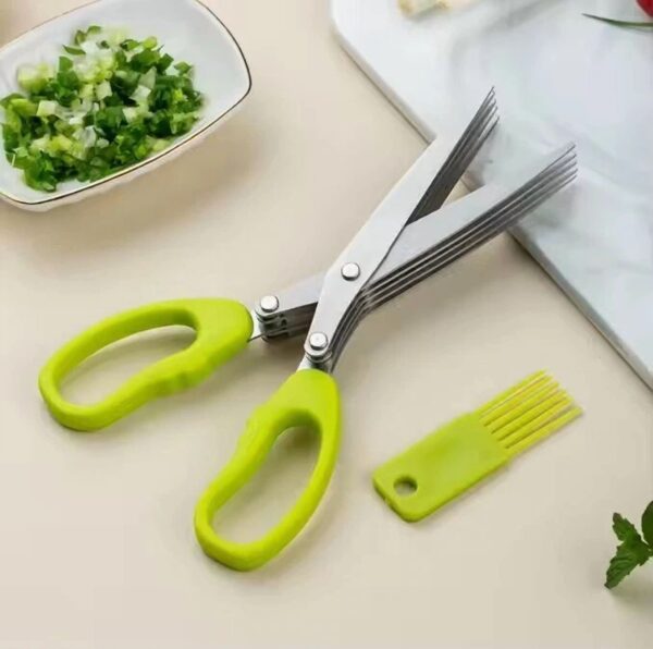 Multifunctional Stainless Steel Herb Scissors Kitchen Onion Chopper Gadgets