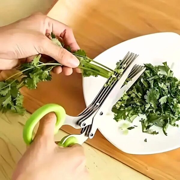 Multifunctional Stainless Steel Herb Scissors Kitchen Onion Chopper Gadgets