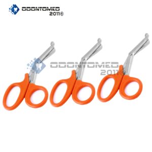 3 Pcs Orange Utility Scissors 5.5" Multi-Purpose Diy Ems Emt Universal Shears - Image 1
