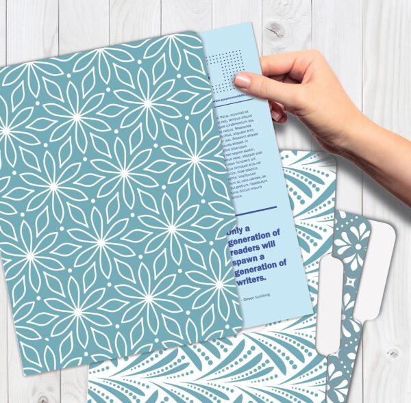 Better Office Products Decorative File Folders, 12 Pack, 6 Unique Designs, Heavyweight, Letter Size (9.5 x 11.5″) with 1/3 Cut Tab, Soft Hue Floral Designs, Fashion Folders