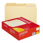 Double-Ply Top Tab Manila File Folders, 1/3-Cut Tabs, Letter Size, 100/Box