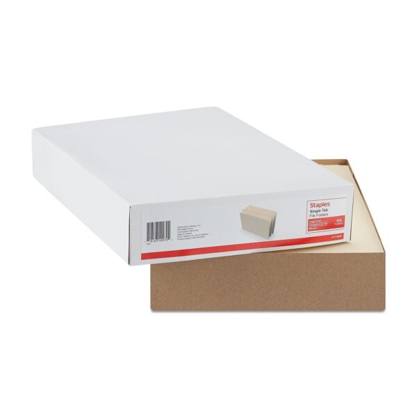 Staples Manila File Folders Legal Single Tab 100/Box 116889
