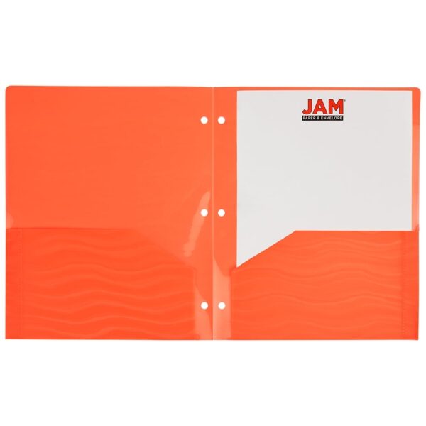 JAM Paper Plastic Heavy Duty 3 Hole Folders, 9.5 x 11.625, Assorted Colors, 6/Pack
