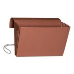 Smead 71111 5.25 in. Expansion 1 Section Expanding Wallet With Elastic Cord – Redrope/Legal Size (10/Box)